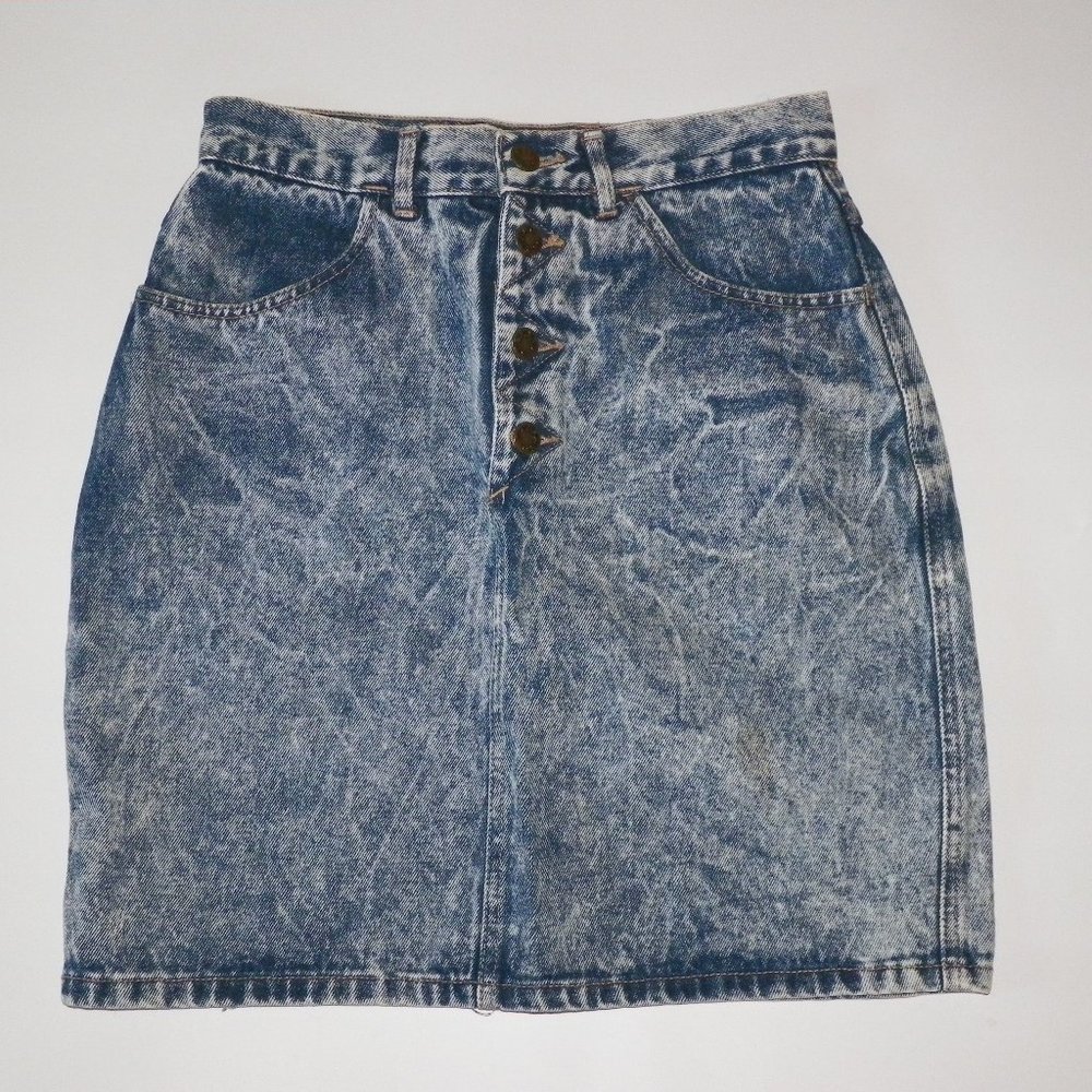 VTG The American Line Denim Skirt Acid Washed